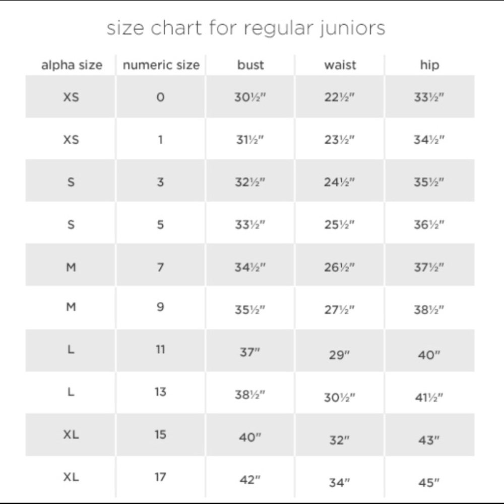 Size Charts & Measurement Guide - Picture 5 of 5